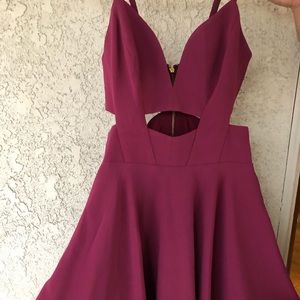 Maroon Bebe dress cut back